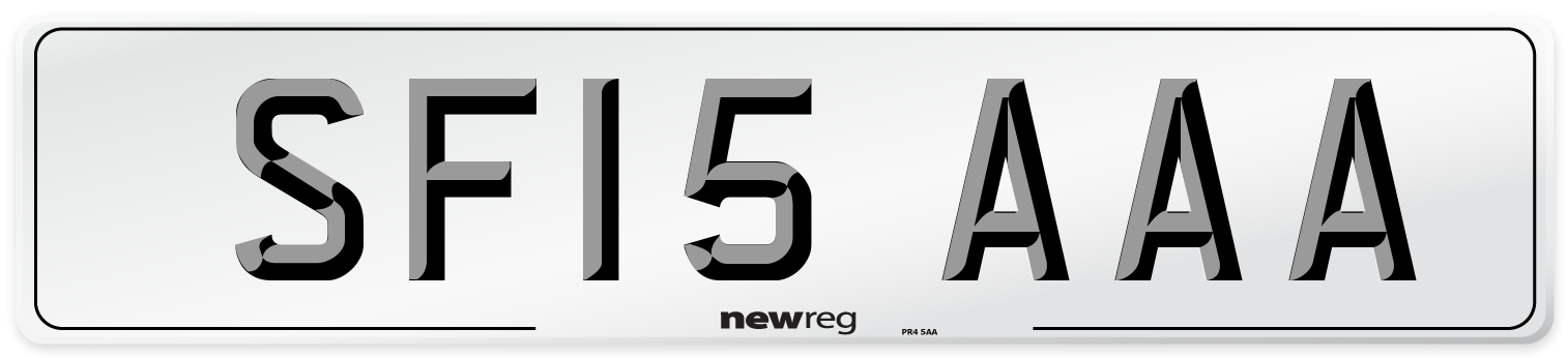 SF15 AAA Number Plate from New Reg